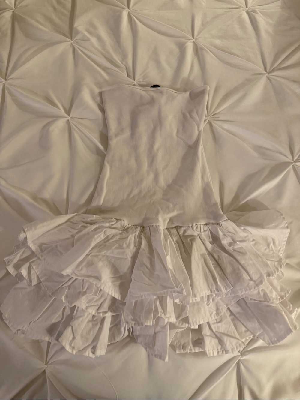 Zara White Ruffled Dress